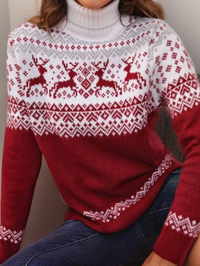 Lisa | Geometrischer Gemustert Rollkragenpullover