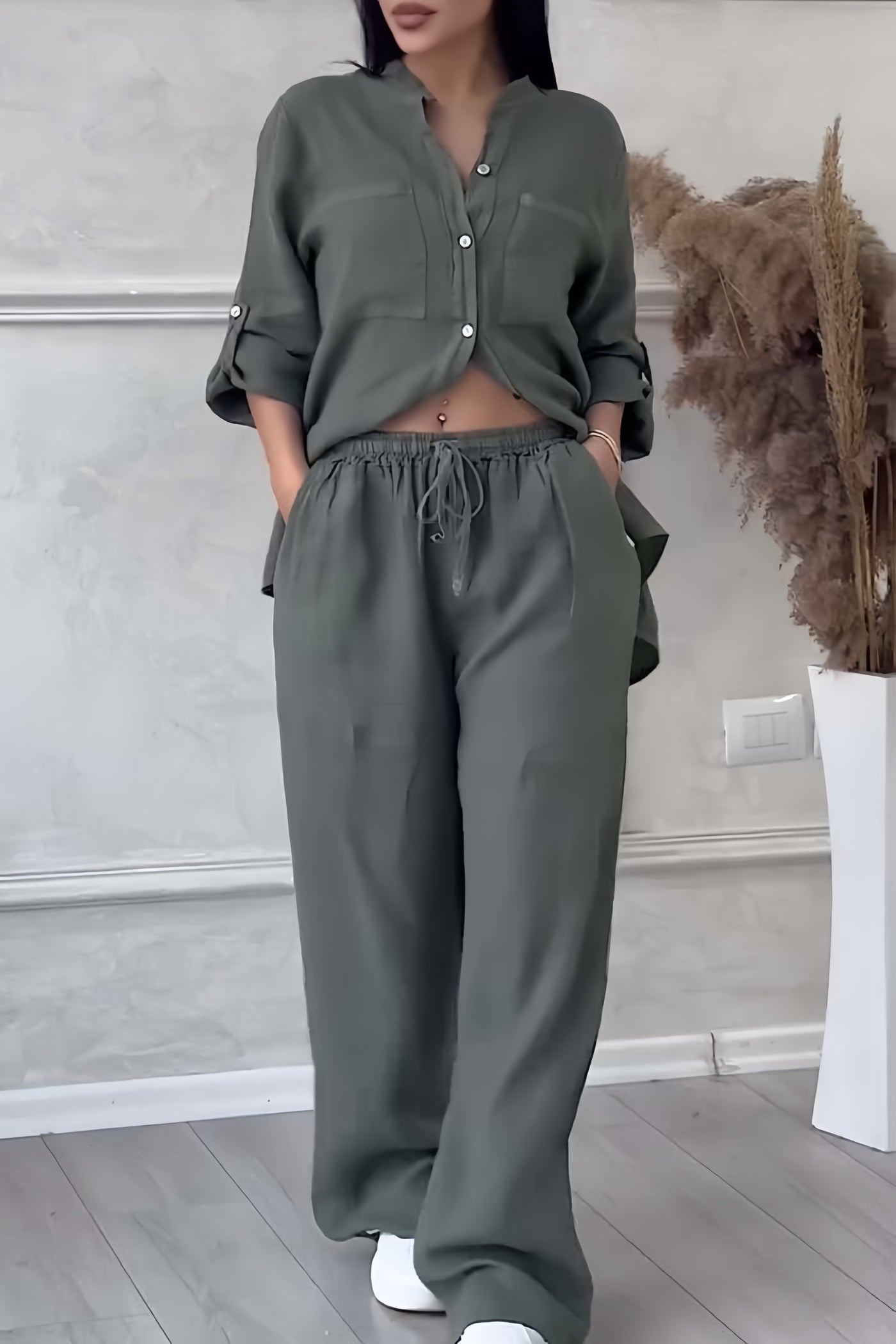 Clara | Luftiges und elegantes Leinen Zweiteiler Set