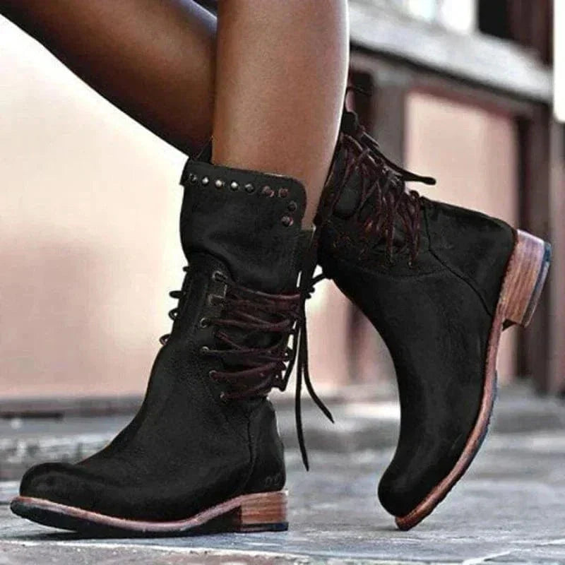 Emma | Rustikale Western Stiefeletten mit Schnürung
