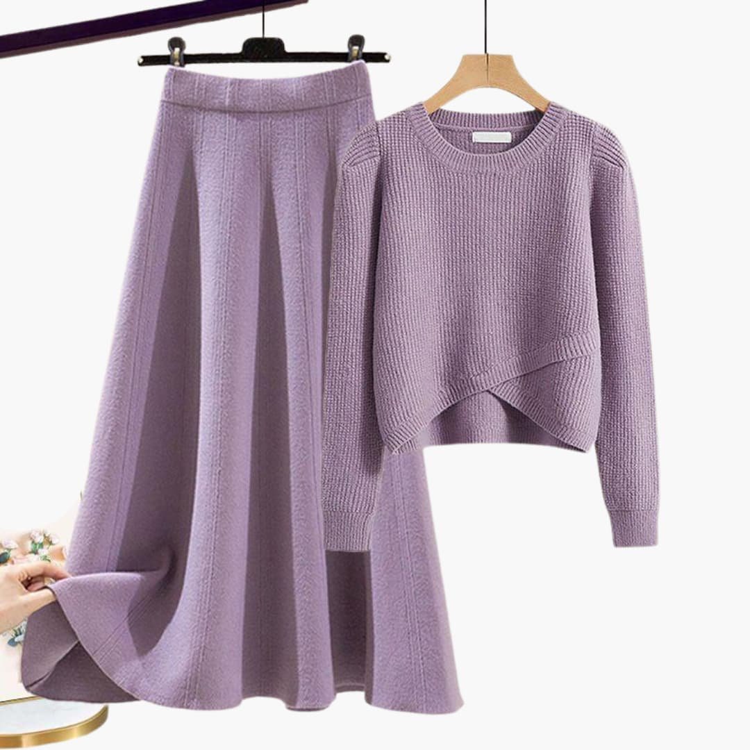 Lunaria | Knit Sweater and A-Line Skirt Lounge Set for Women
