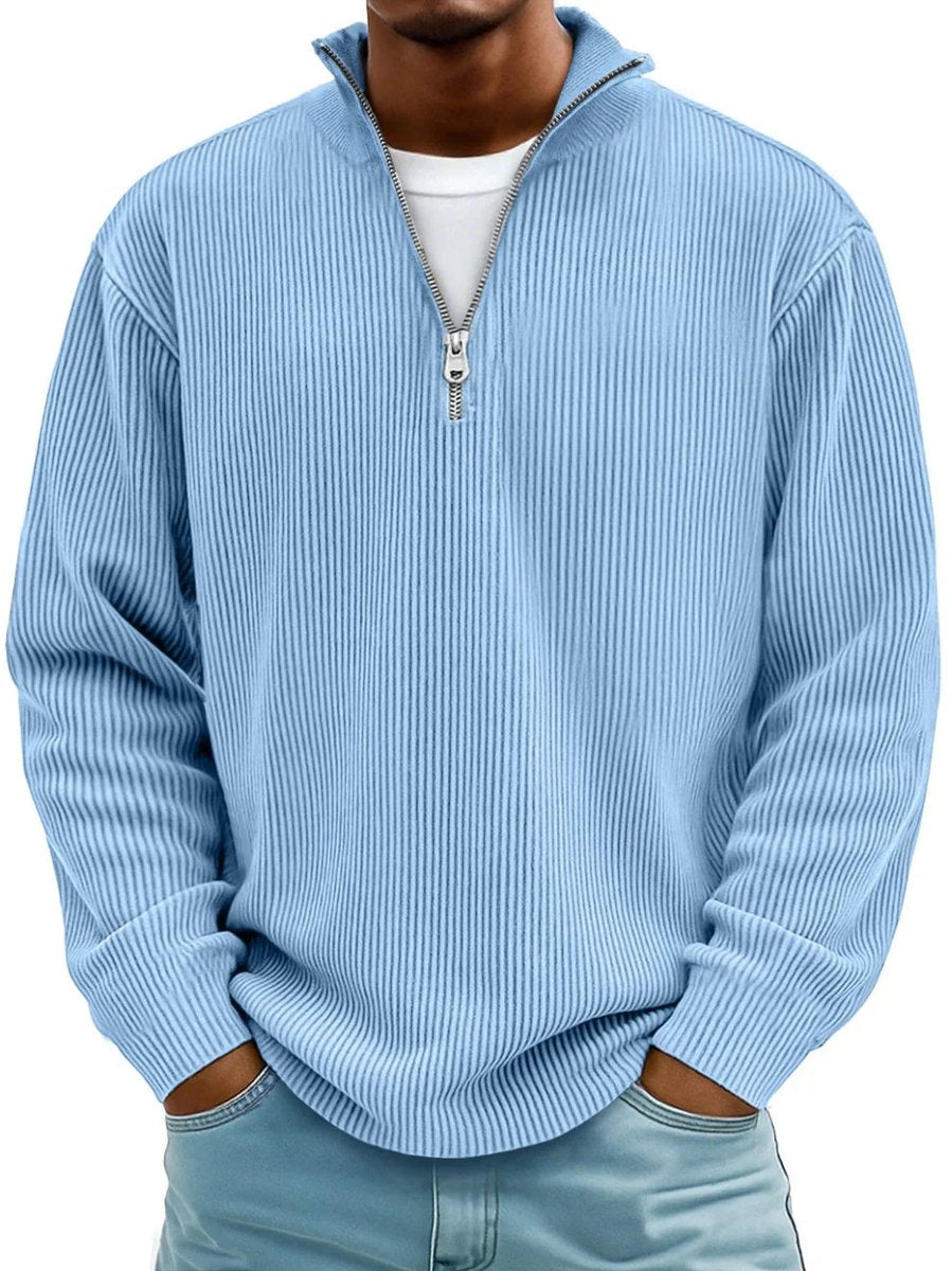 Matthias | Stilvoller Und Bequemer Herren Strickpullover mit Quarter-Zip
