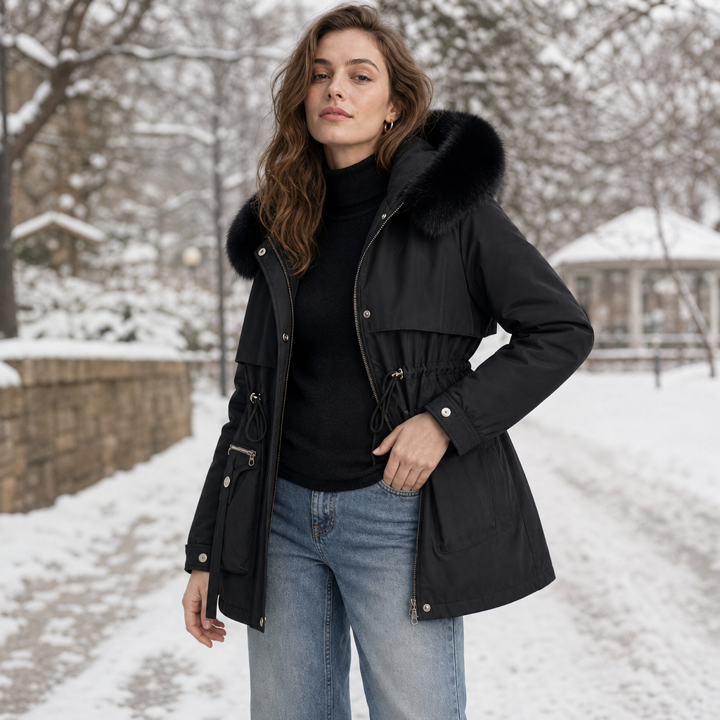 Duvella | Puffer Coat met Faux Fur Hood voor Dames