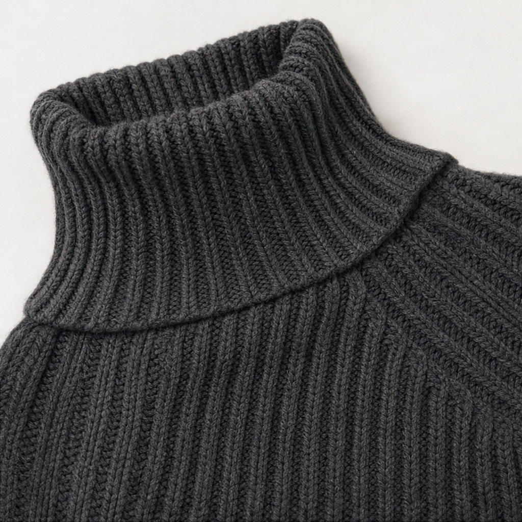 Cozyelle | Strick-Kleid mit hohem Kragen