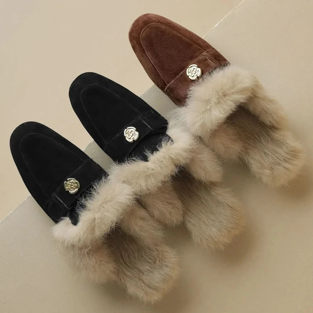 Velora | Shearling Mules – Luxuriöse Struktur für Damen