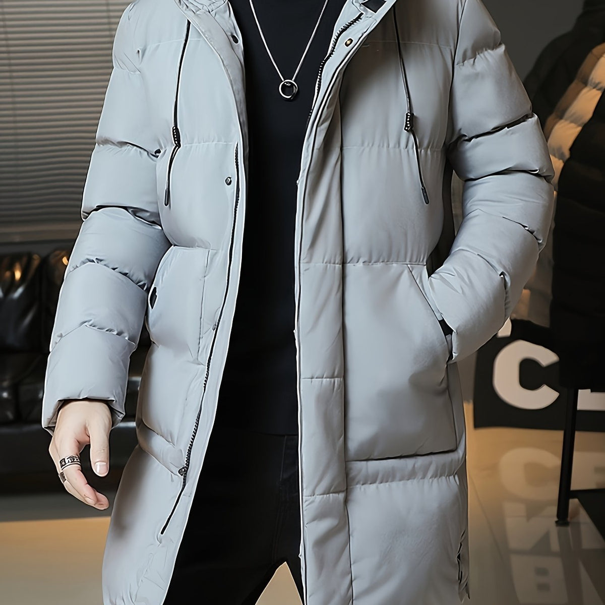 Donovan | Hooded Longline Puffer Coat – Eleganter Winterstil für Männer