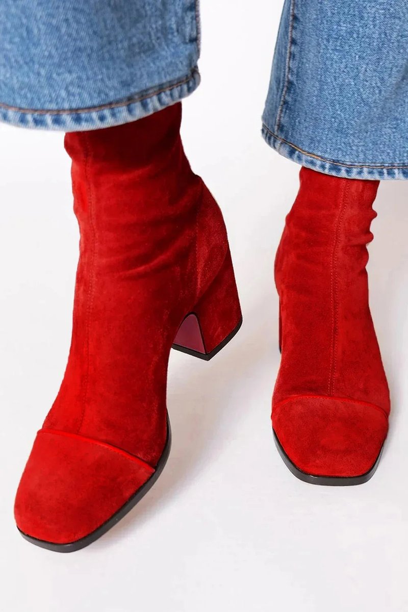 Emily | Gelbe Veloursleder Stiefeletten mit Leopardenmuster