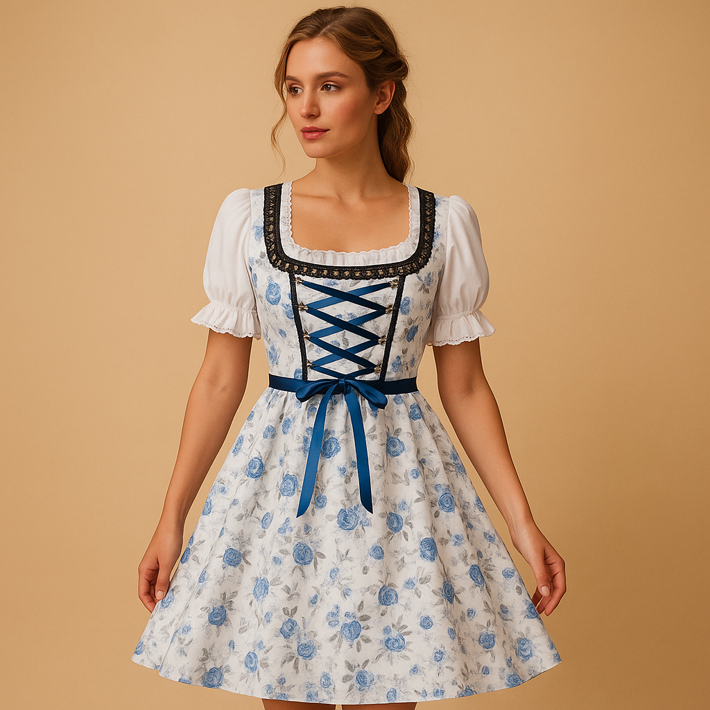 Johanna | Elegantes un klassische Oktoberfest Dirndl Kleid mit Spitzendetails