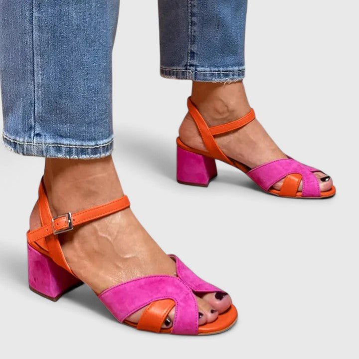 Amanda | Orthopädische Chunky Heels im Farbblock-Design