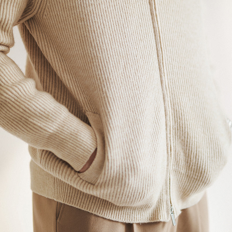 Lucas | Moderner Strickpullover mit durchgehendem Reißverschluss