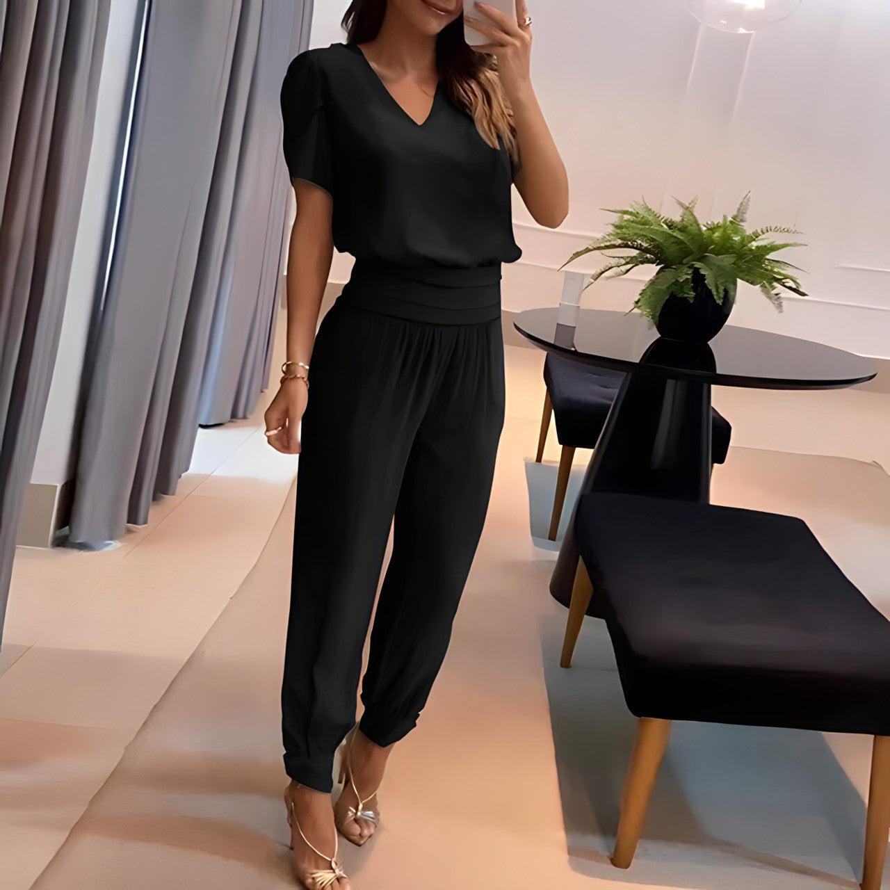 Mia | Elegantes und bequemes Blusen und Hosen Zweiteiler Set