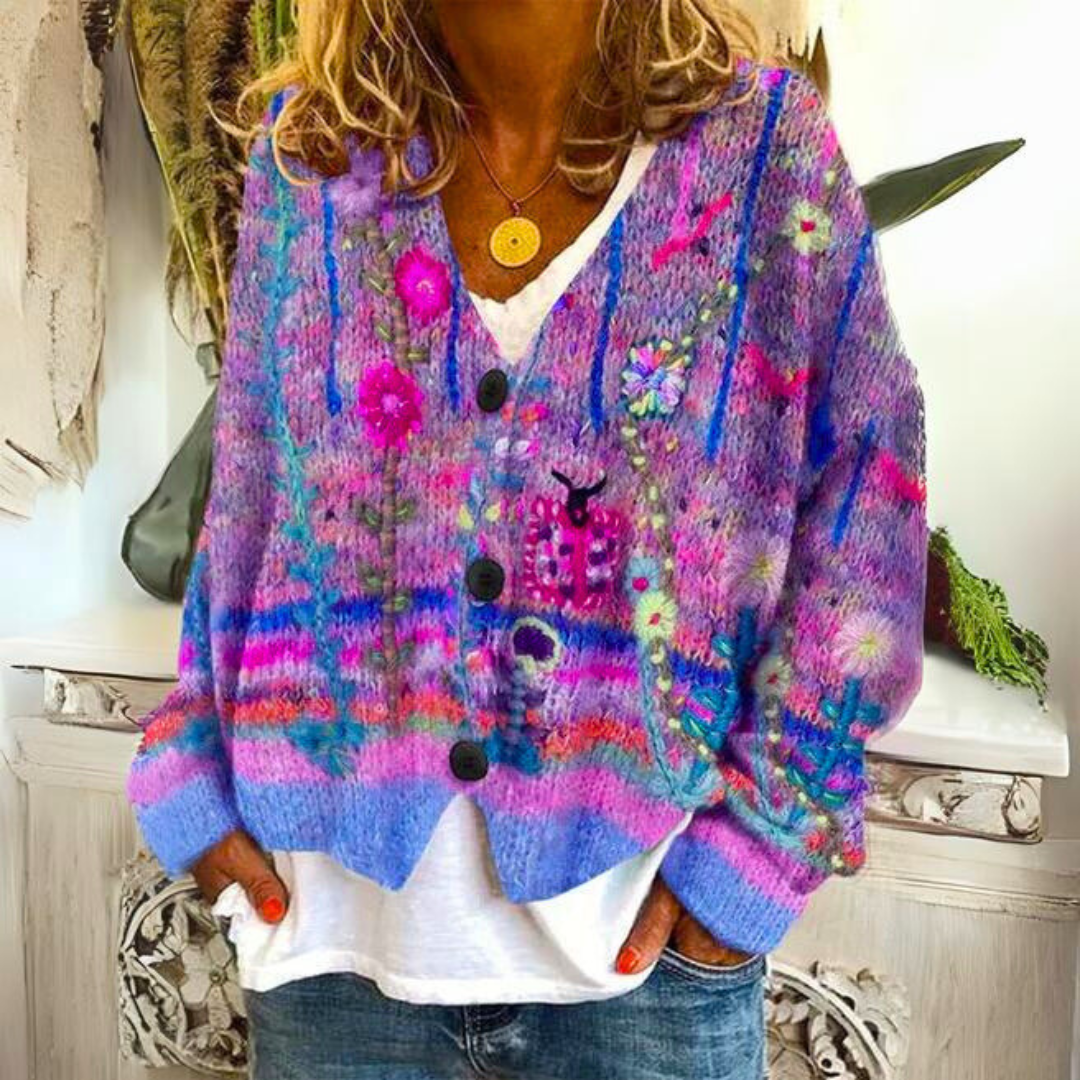 Carolin | Strickpullover – Buntes Ethno-Design für Frauen