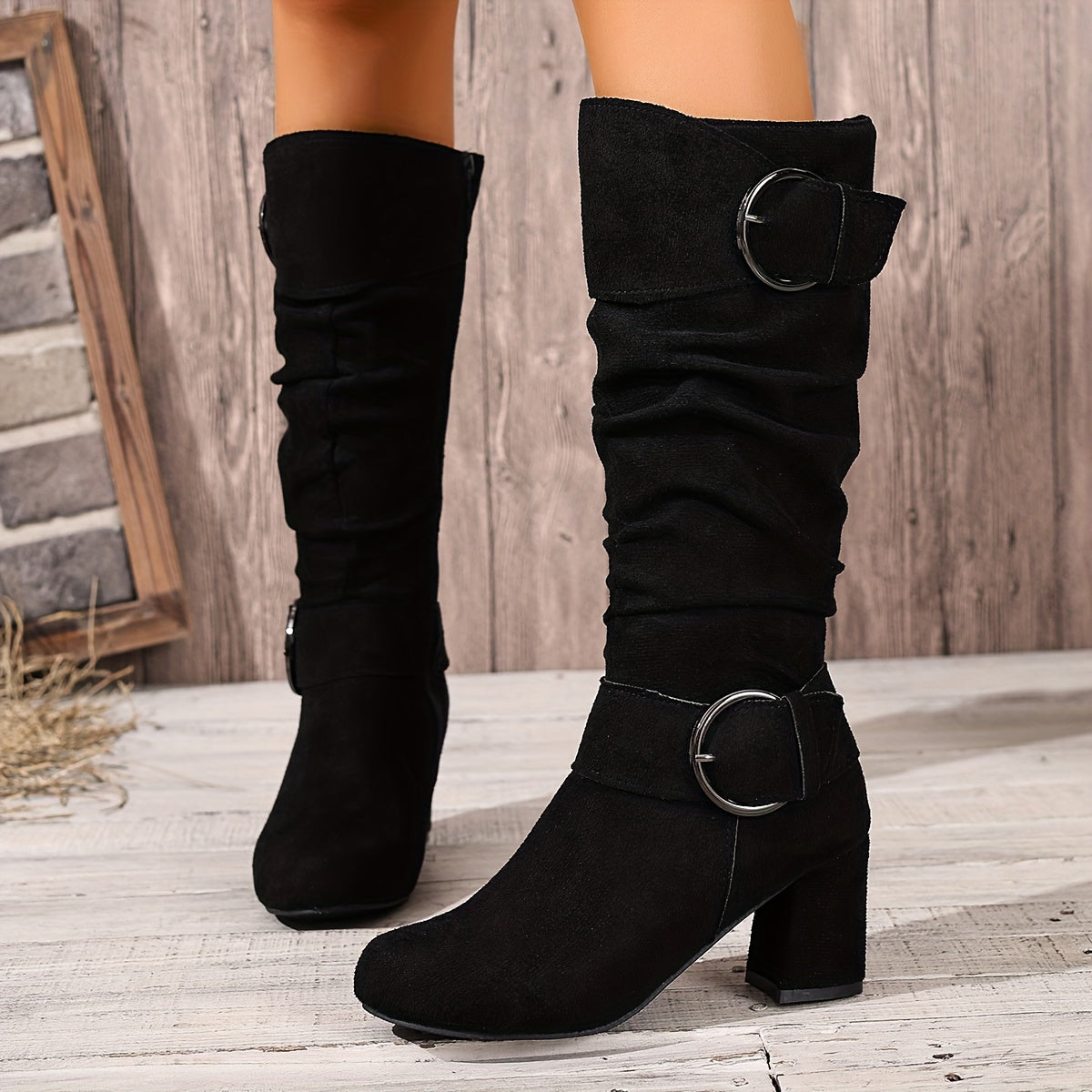 Camilla | Moderne und Bequem Kniehohe Stiefel mit Blockabsatz