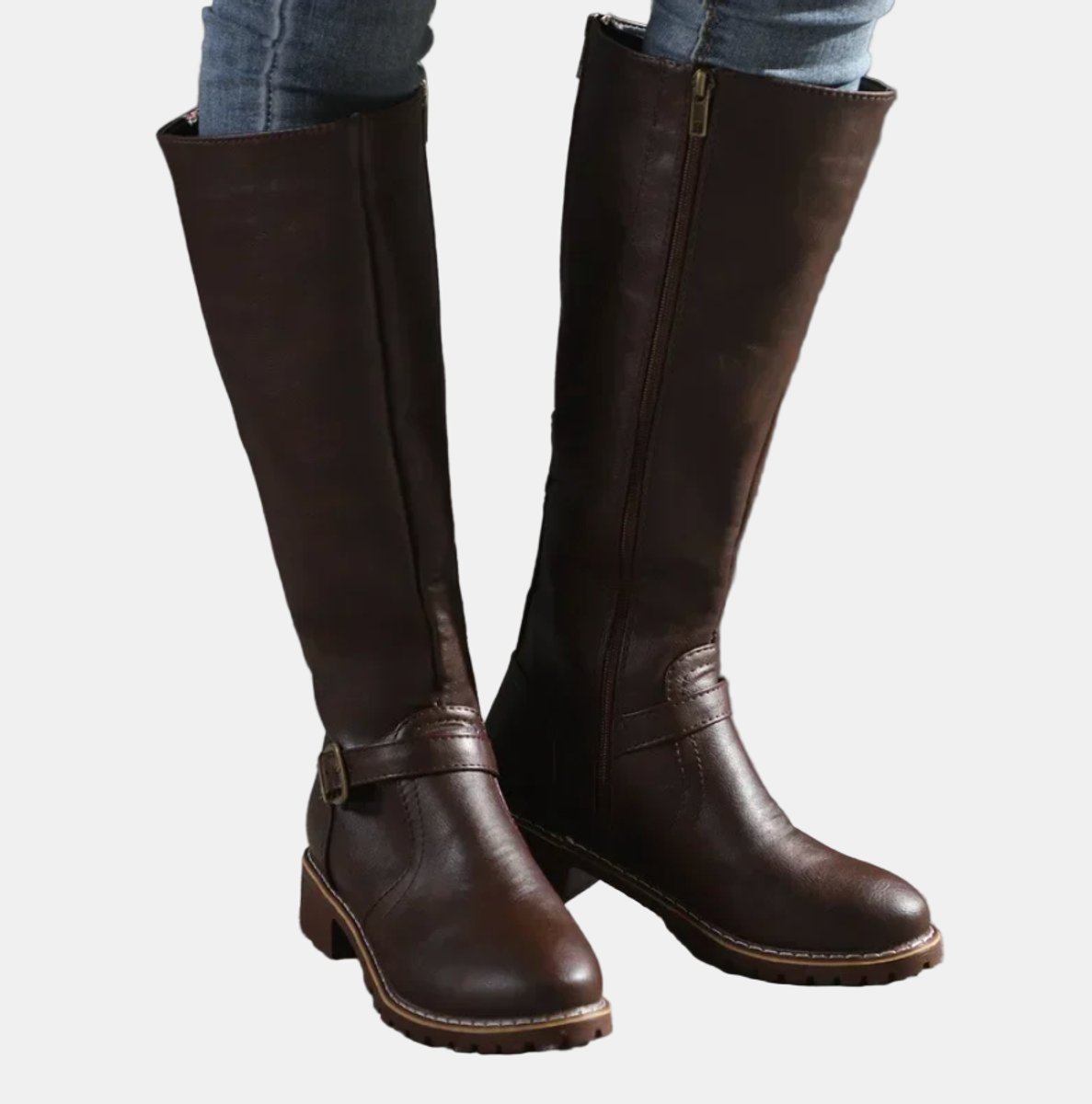 Amelie | Elegante Kniehohe Stiefel mit Schnallenriemen