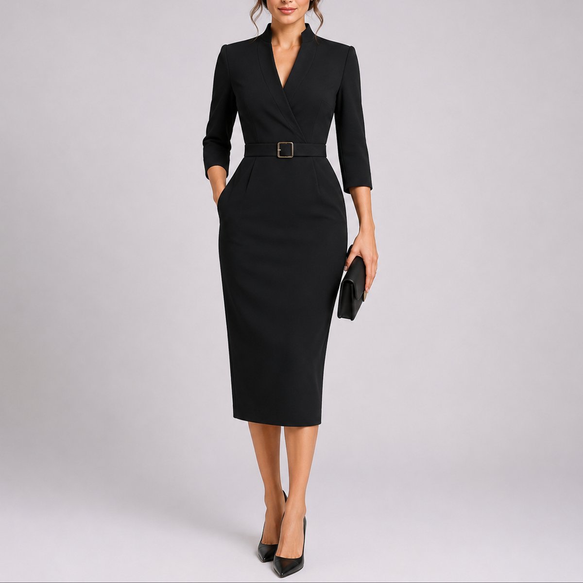 Camille | Elegantes und figurbetontes Herbsthochzeits Midikleid