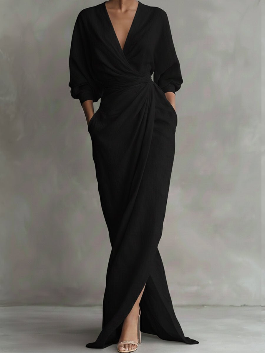Franziska | Elegantes and stilvolle langen Ärmeln Maxikleid