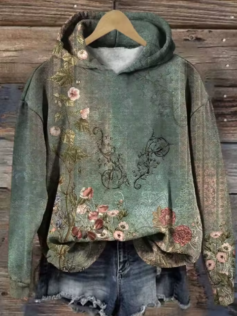 Kate | Hoodie mit floralem Muster – Bequeme Freizeitmode für Damen