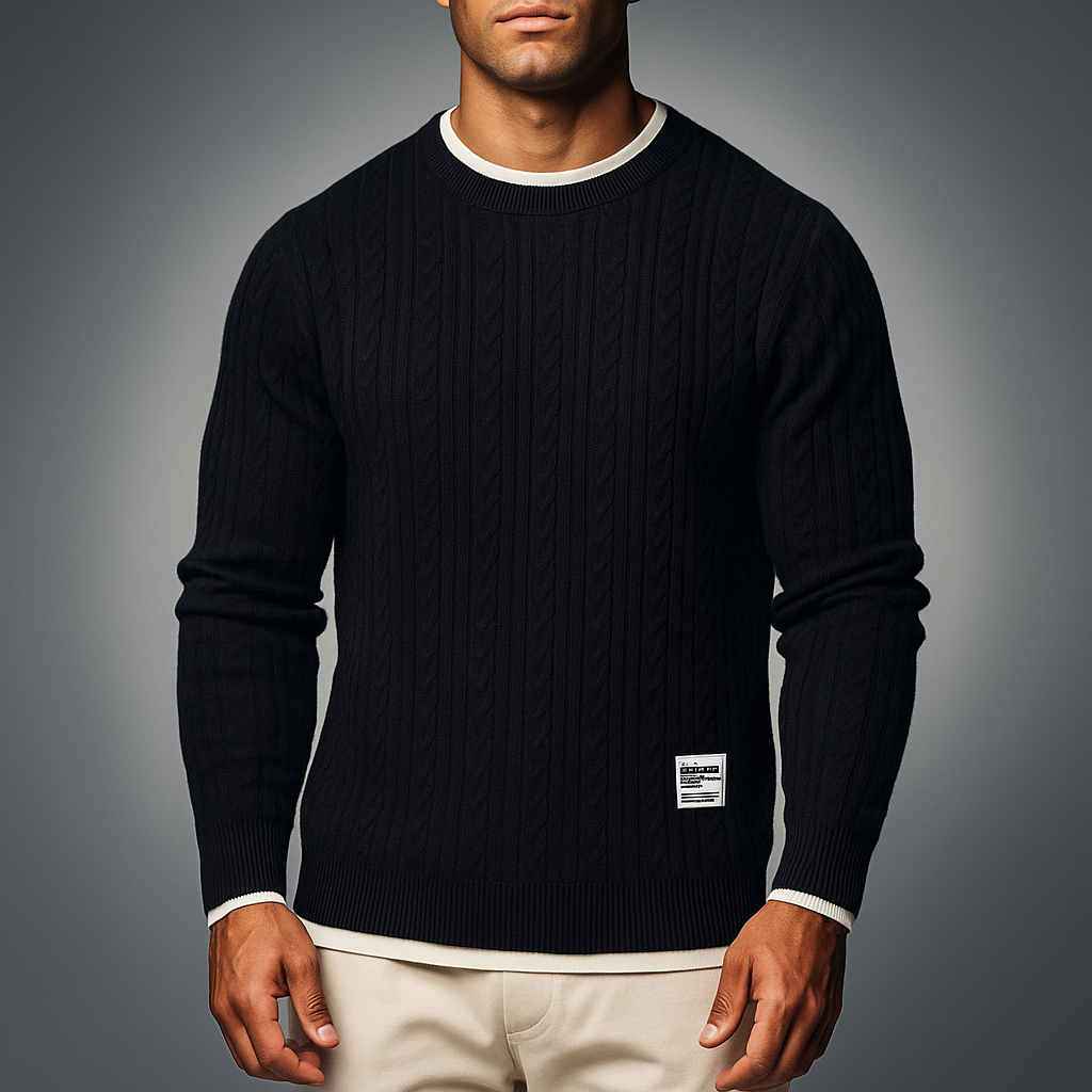 Rhettford | Knit Pullover Met Kabelstructuur voor Mannen