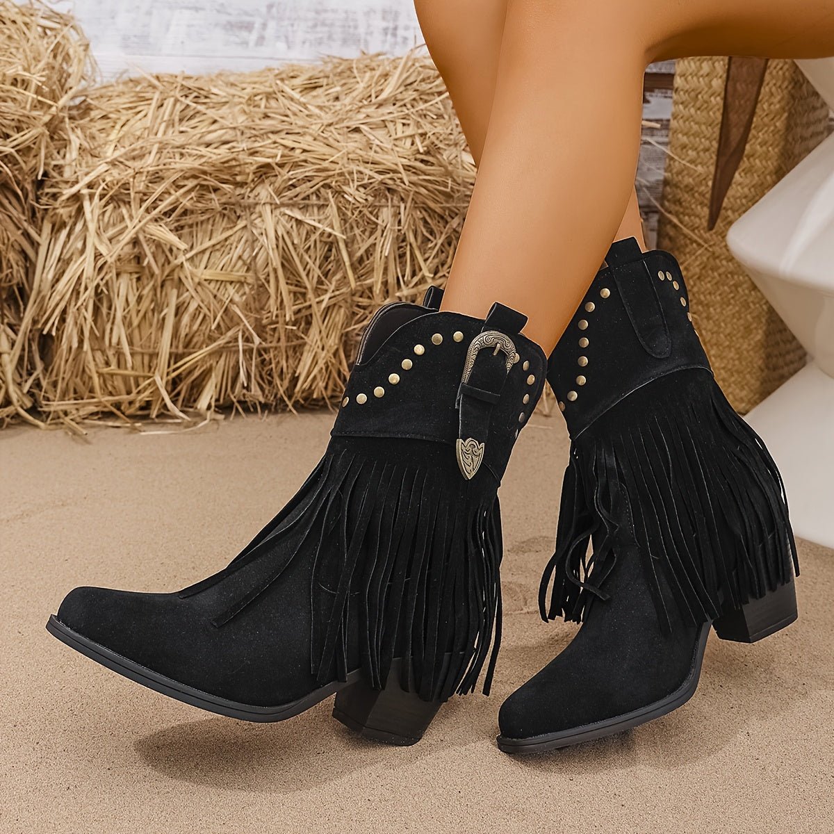 Valentina | Klassischen und stilvolle Fransen Cowboystiefel