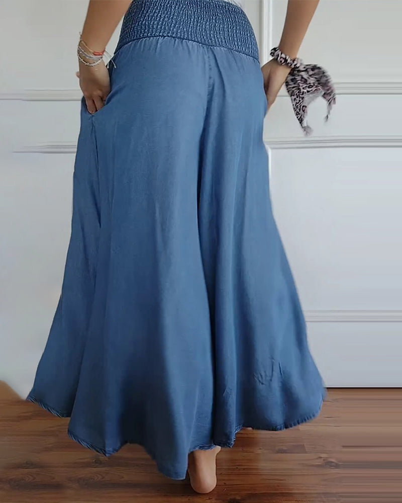 Helena | Klassische und bequeme Baumwoll Weitbein Hose