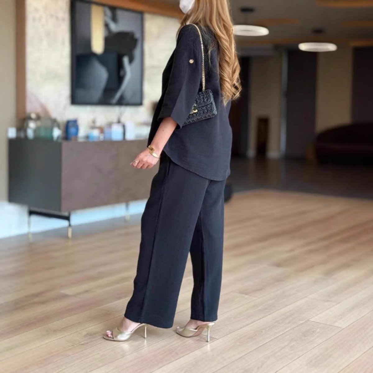 Laura | Damen Tunika und Wide Leg Hosen Set