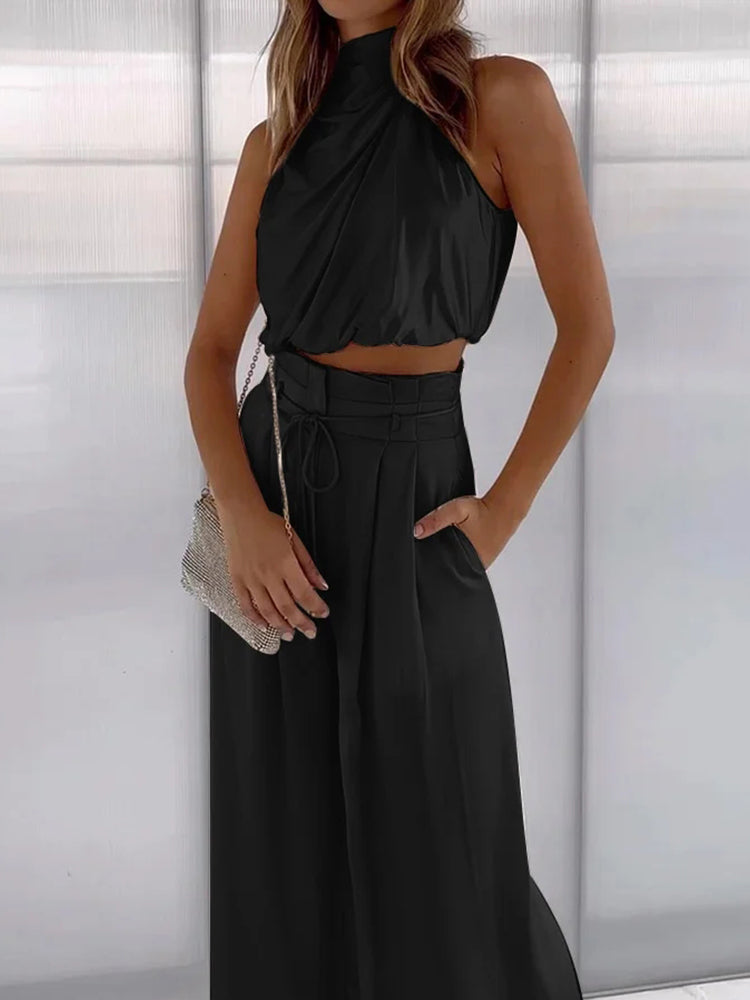 Kerstin | Elegantes und raffiniertes ärmelloses Zweiteiler Set