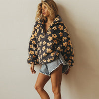 Lena | Kuscheliger und Wärmender Damen Sherpa Pullover mit Blumenmuster