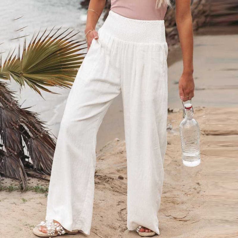 Sophie | Luftige und elegante Leinen Weitbein Hose