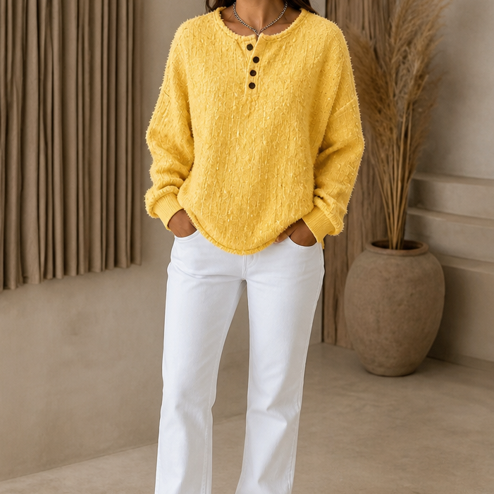 Marlwick | Chunky Knit Henley Sweater voor Dames