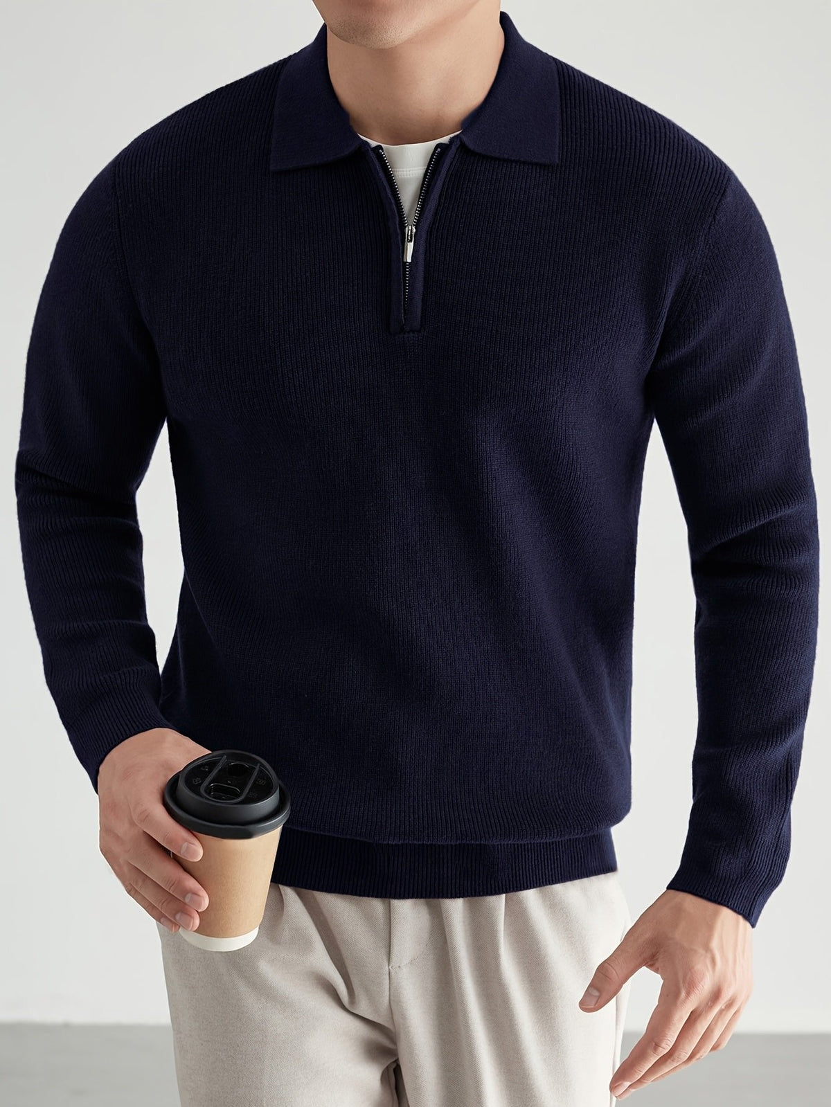 Donovan | Quarter-Zip Polo Sweater for Men – Effortless Style