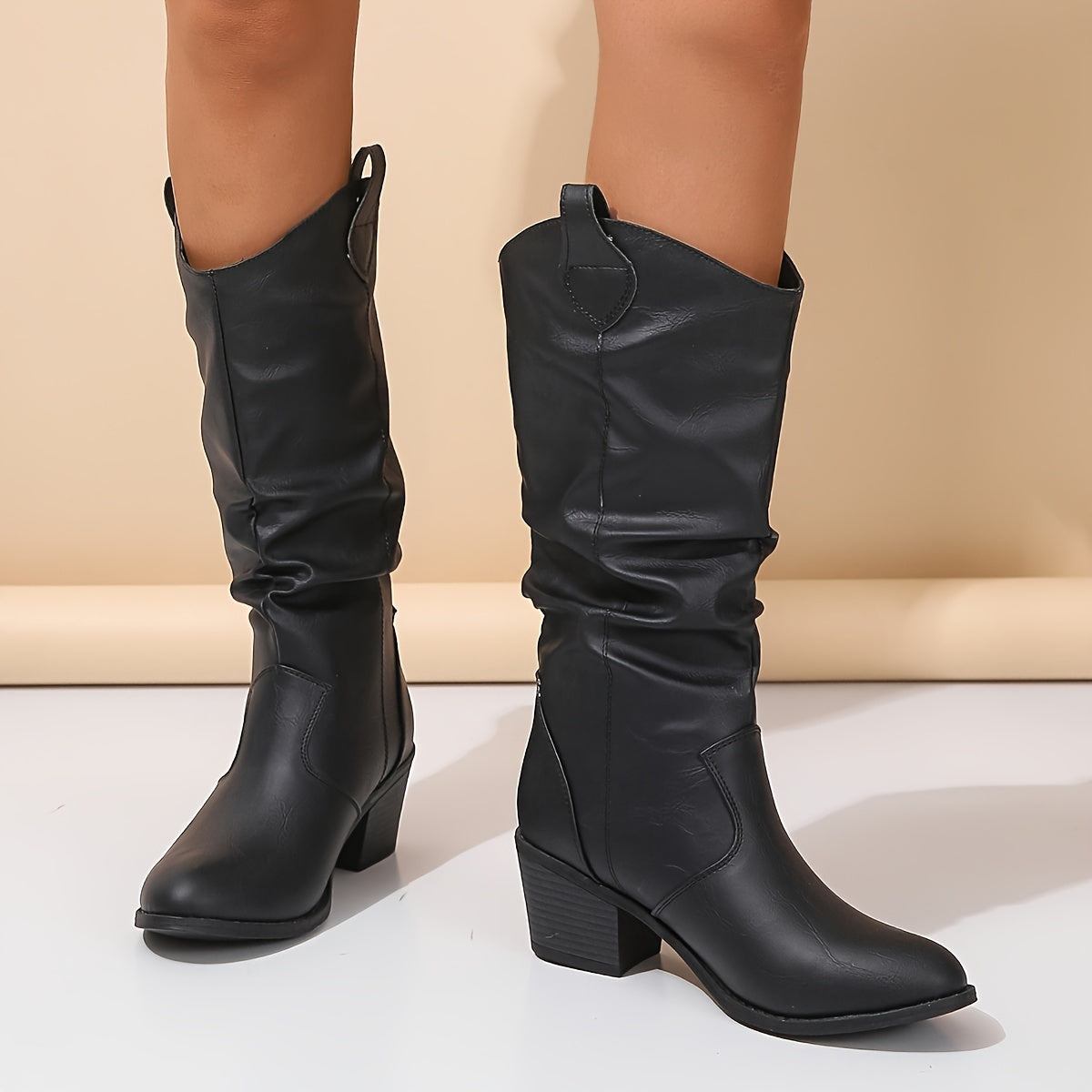 Sophia | Elegante und bequeme Cowboystiefel mit weitem Schaft