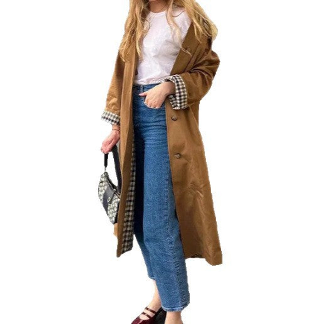 Lisa | Oversized und karierter Damen Trenchcoat
