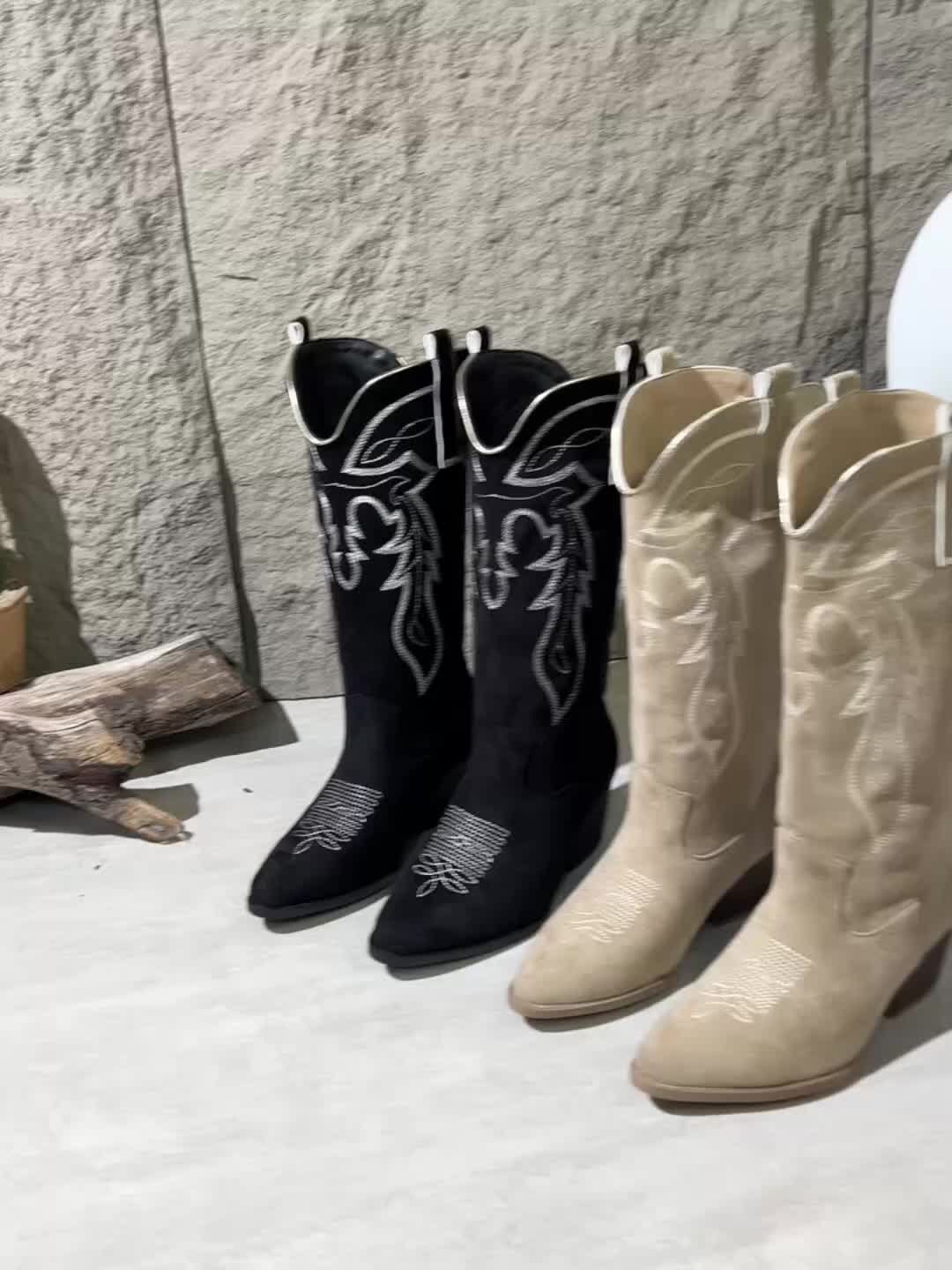 Clara | Elegante Cowboystiefel mit feiner Stickerei