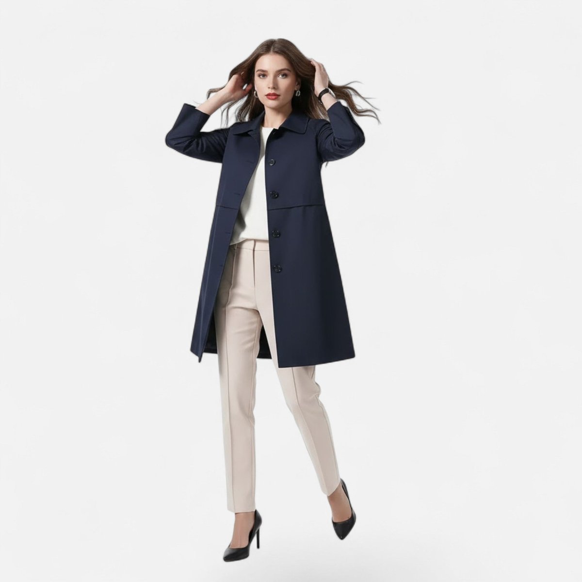Emilia | Klassischer und eleganter Midi Trenchcoat