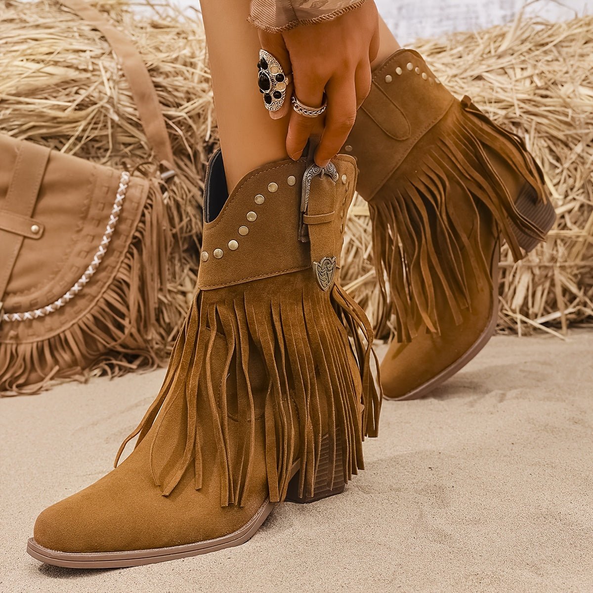 Valentina | Klassischen und stilvolle Fransen Cowboystiefel