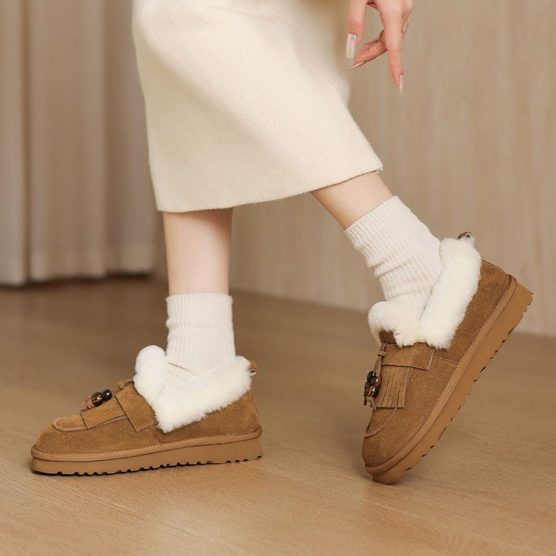 Marsett | Shearling Suede Loafers für Frauen – Bequeme Winterstiefel