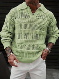 David | Moderner und bequem Herren Kragen Strickpullover