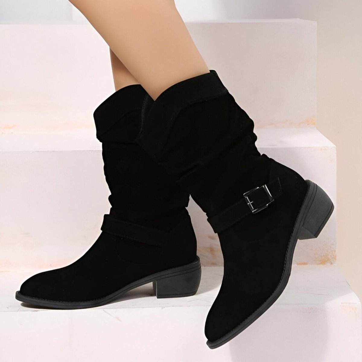 Jessika | Stilvolle und bequeme Kniehohe Stiefel aus Kunstwildleder