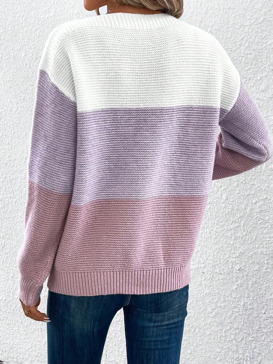 Diana | Stilvoller und lässiger Damen Farbblock Strickpullover