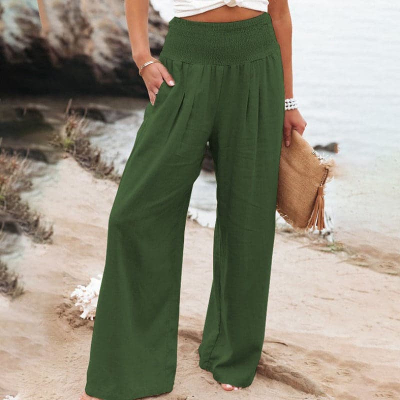Sophie | Luftige und elegante Leinen Weitbein Hose