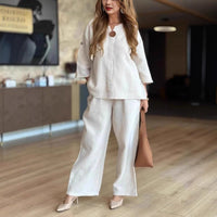 Laura | Damen Tunika und Wide Leg Hosen Set