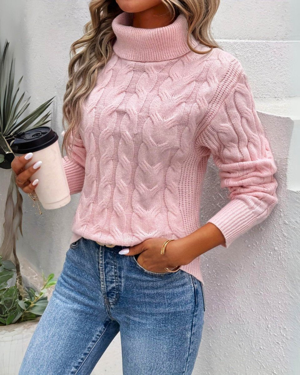 Marie | Turtleneck Sweater – Timeless Cable Knit Style for Women