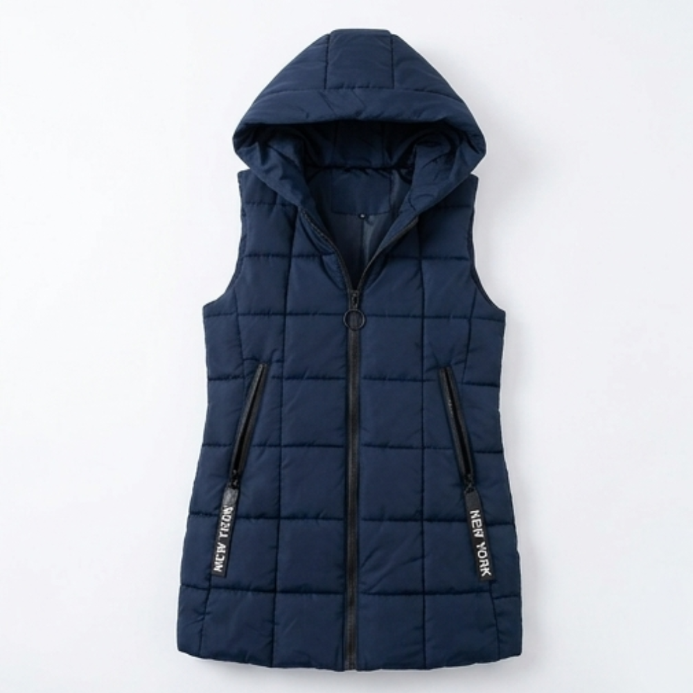 Covara | Long Quilted Puffer Vest - Met Capuchon voor Vrouwen