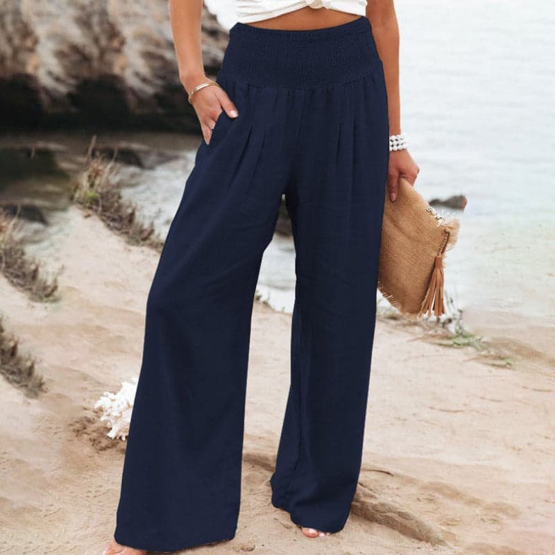 Sophie | Luftige und elegante Leinen Weitbein Hose