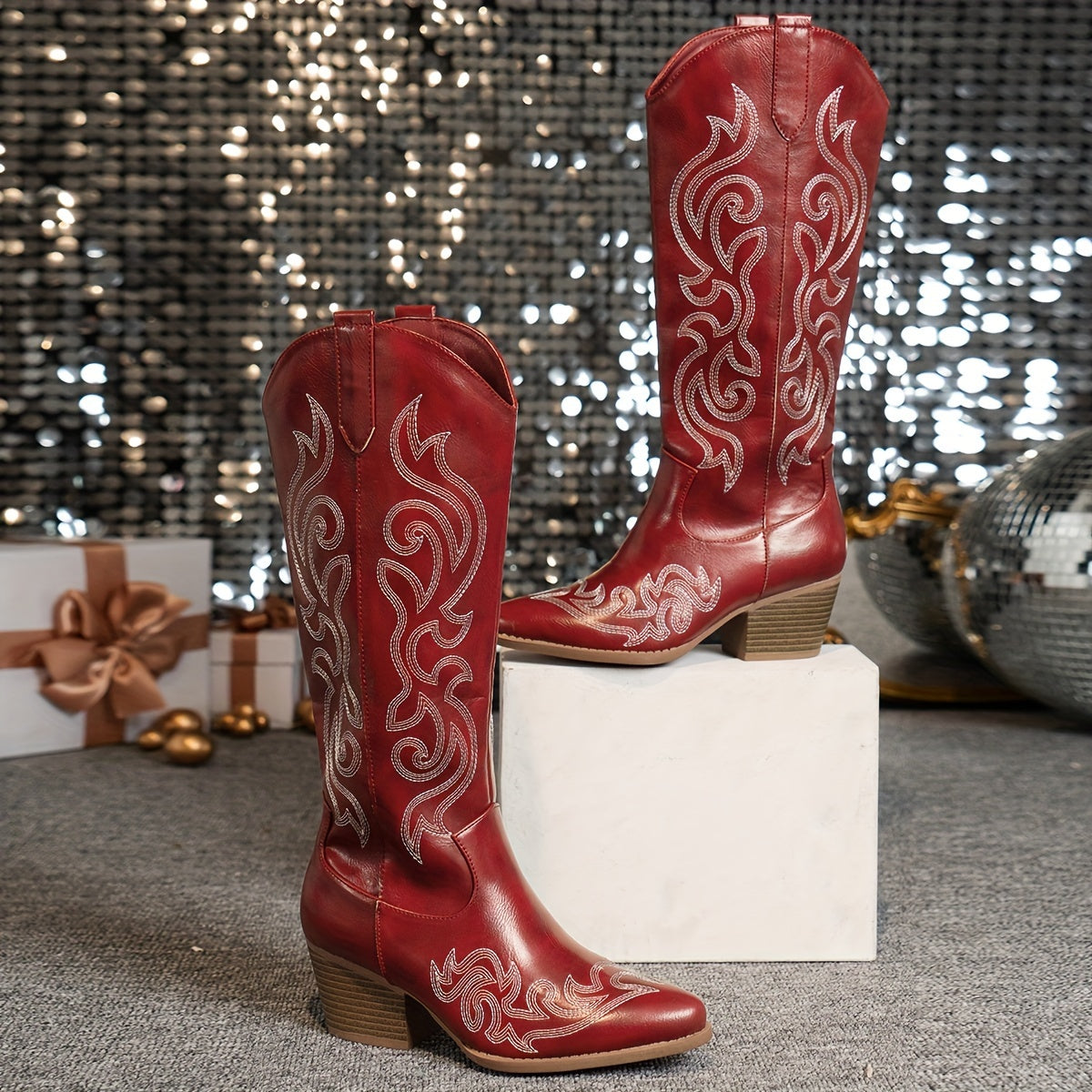 Helena | Klassische Cowboy-Stiefel mit weiter Wade