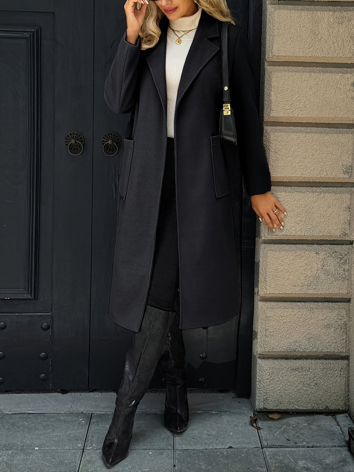 Evangeline | Long Coat – Timeless Belted Style for Women