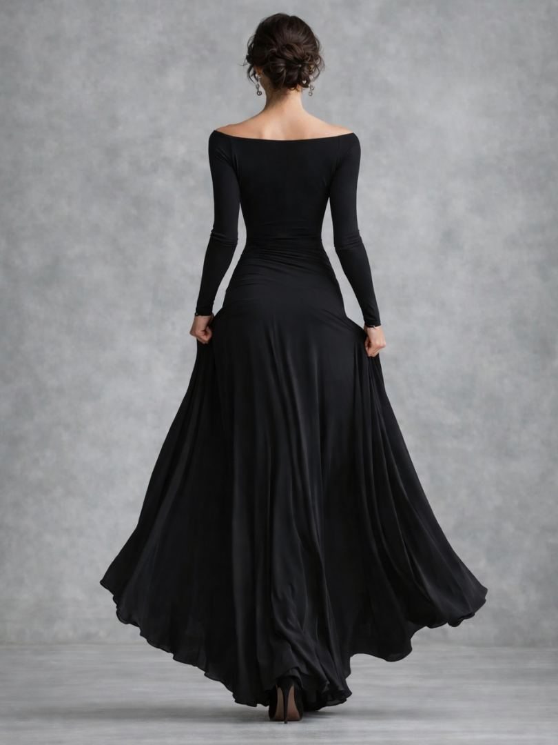 Maris | Maxi Dress – Elegante Lange Ärmel für Frauen