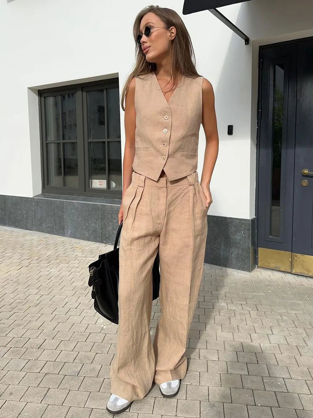 Annika | Leinen Zweiteiler – Eleganter Schnitt für Damen