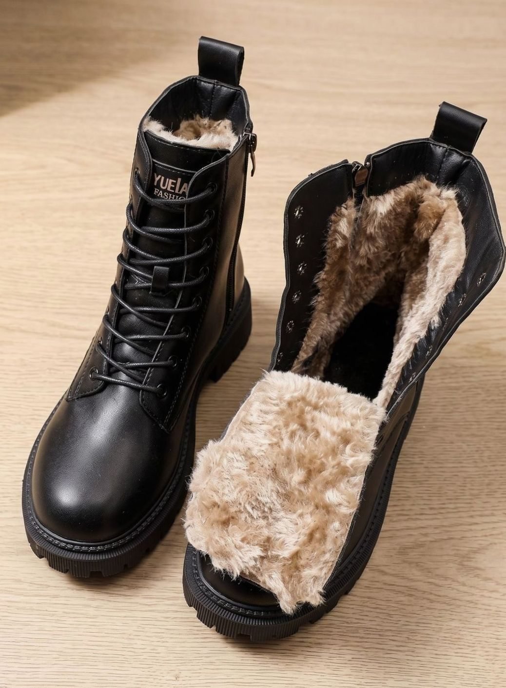 Elfriede | Ankle Boots – Gefütterte Schnür-Stiefeletten für Damen