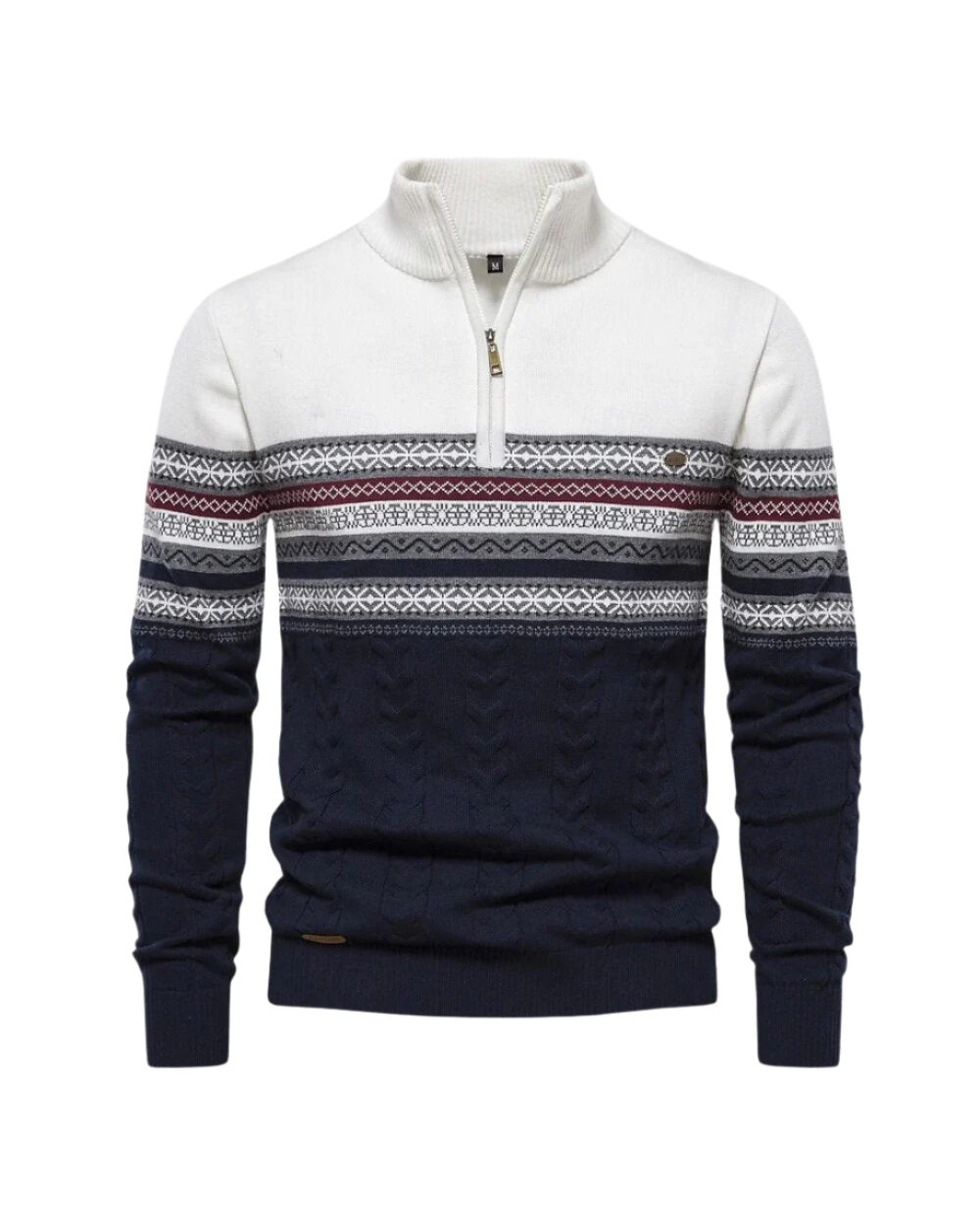 Givalli | Baumwoll Zip-Pullover mit Muster