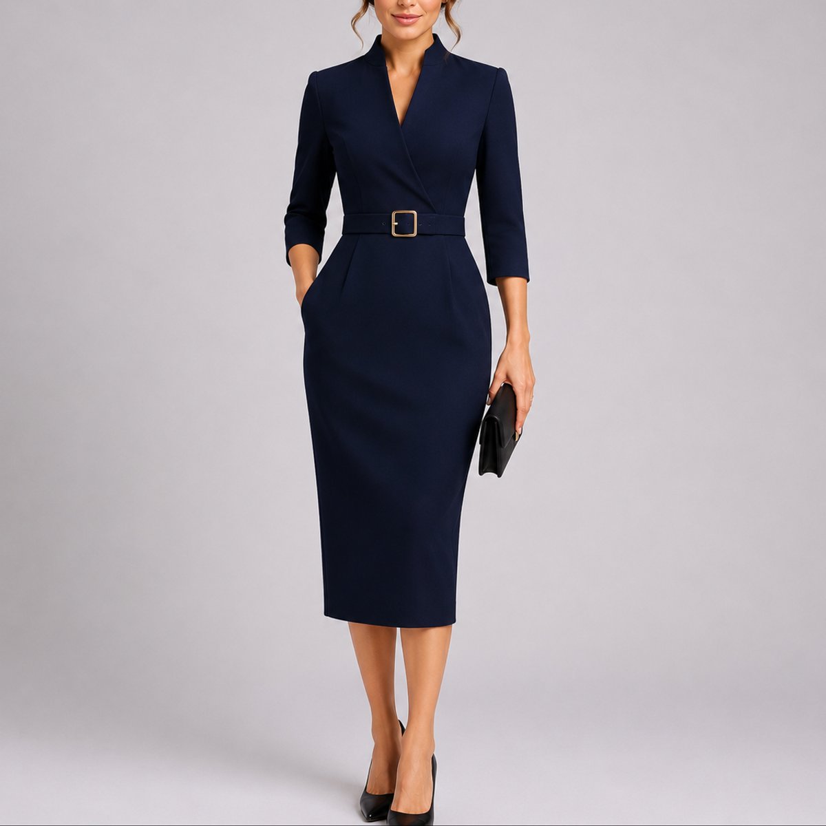 Camille | Elegantes und figurbetontes Herbsthochzeits Midikleid